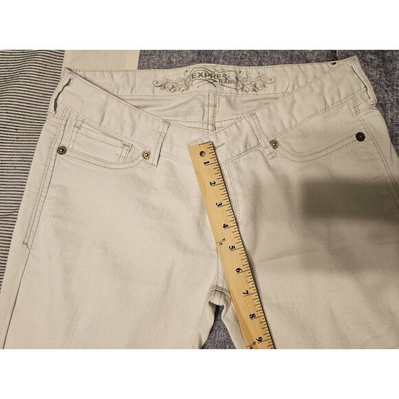 Express Women's Zelda Slim Fit Ultra Low Rise White Jean Legging Size 10 EUC - Picture 13 of 14